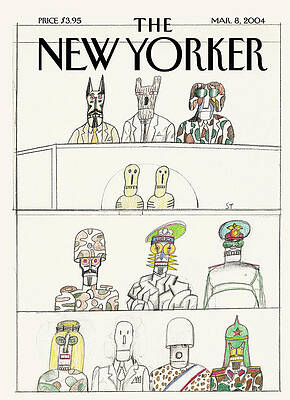 War Painting - New Yorker March 8th, 2004 by Saul Steinberg