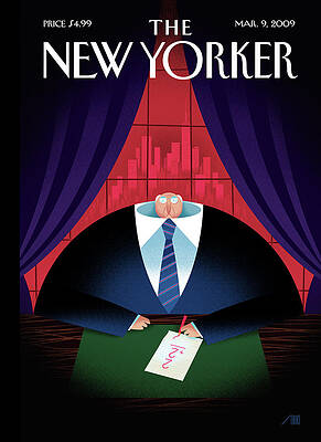 Businessman in Office with Red Skyline Wall Art