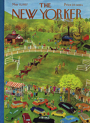 Colorful Day at the Horse Race Painting