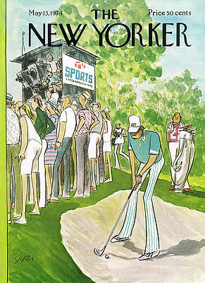 Golfer in Bunker on New Yorker Cover Wall Art