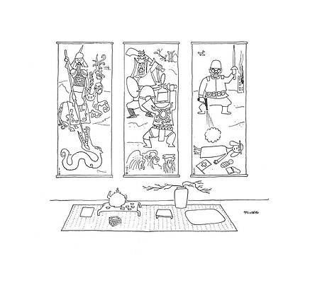 Combat Drawing - New Yorker May 16th, 1942 by Saul Steinberg