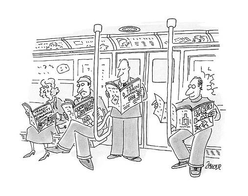 Passenger Wall Art featuring the drawing New Yorker May 16th, 1988 by Jack Ziegler