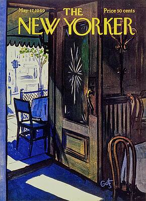 Vintage Magazine Cover with Open Door Wall Art