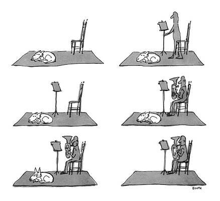 Musical Performance with a Dog Audience Wall Art