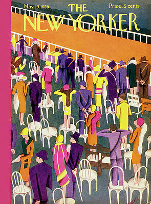 Colorful Crowd at a Horse Race Painting