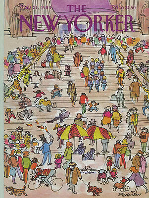 Busy City Square Wall Art