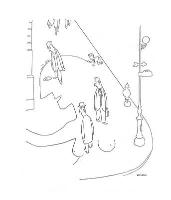 Outline Drawing - New Yorker May 22nd, 1943 by Saul Steinberg