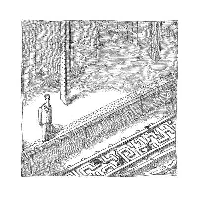 Tracks Wall Art featuring the drawing New Yorker May 22nd, 2017 by John O'Brien