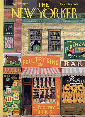 Colorful Market Street Scene Painting