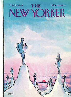 Figures on Mountain Peaks Wall Art