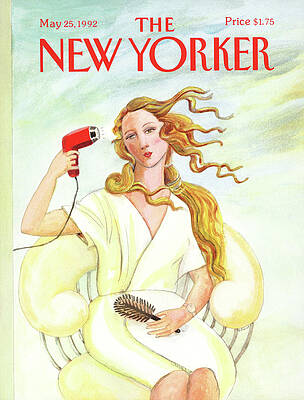 Woman Drying Hair in Chair Wall Art