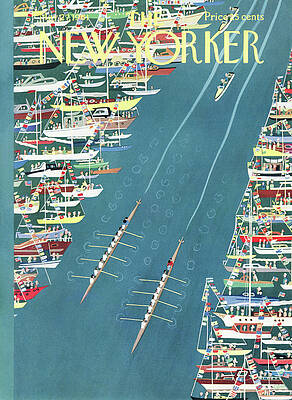 Rowing Race Amid Busy Boats Wall Art