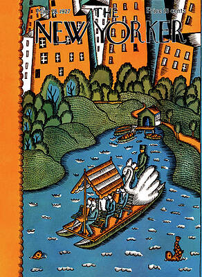 Whimsical Scene on a City Lake Wall Art