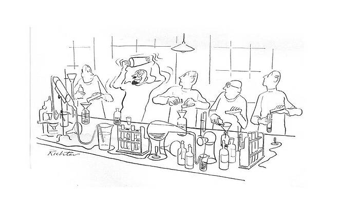 Scientists in a Laboratory Setting Drawing