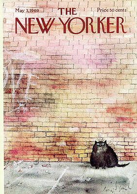 New Yorker Cover with Alley Cat Painting