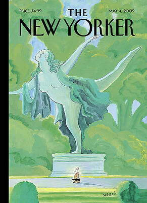 Statue Admired by a Skateboarder Painting