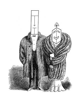 Professional Drawing - New Yorker May 5th, 1962 by Saul Steinberg