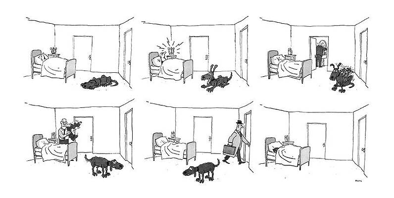 Clock Drawing - New Yorker May 5th, 1986 by George Booth