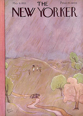 Rain Wall Art featuring the painting New Yorker May 6th, 1933 by Richard Decker