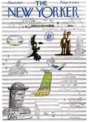 Violin Painting - New Yorker May 6th, 1967 by Saul Steinberg