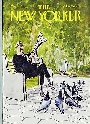 Man Reading in Central Park Painting