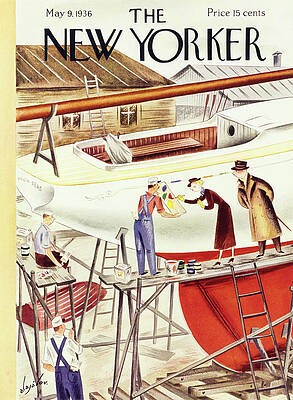 Yacht Painting - New Yorker May 9 1936 by Constantin Alajalov