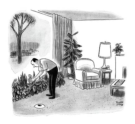 Green Drawing - New Yorker November 14th, 1964 by Robert J. Day