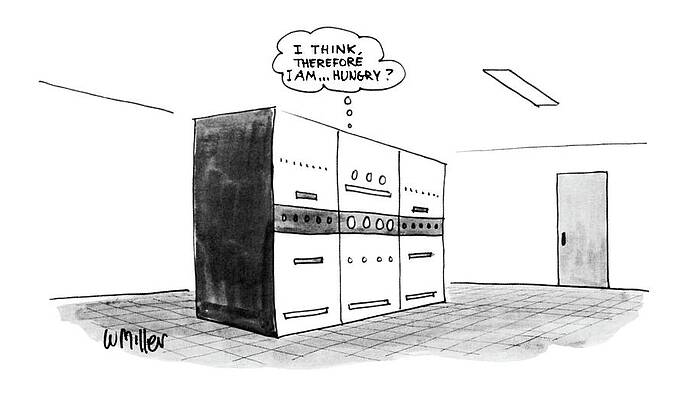 Thinking Wall Art featuring the drawing New Yorker November 14th, 1983 by Warren Miller