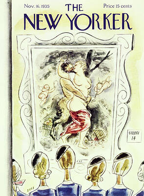 New Yorker Cover with Art Enthusiasts Painting