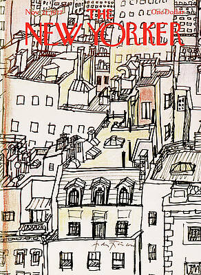 City Rooftops Sketch Painting