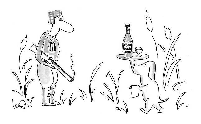 Hunter and Dog with Beverage Wall Art