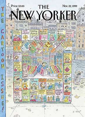 Colorful Newsstand Cartoon Wall Art