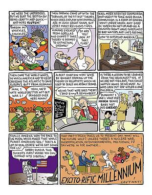 American History Wall Art featuring the drawing New Yorker November 22nd, 1999 by Ruben Bolling