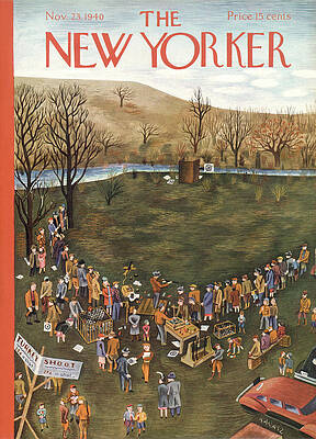 Shoot Wall Art featuring the painting New Yorker November 23, 1940 by Ilonka Karasz