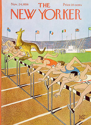 Hurdles Race with Kangaroo Wall Art