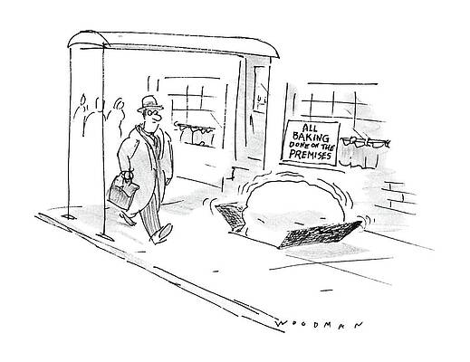 Baking Drawing - New Yorker November 24th, 1986 by Bill Woodman