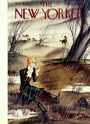 Rainy Day with Elegant Woman Wall Art