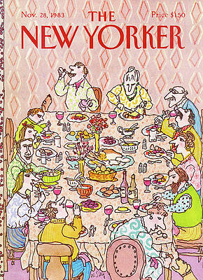 Eating Painting - New Yorker November 28th, 1983 by William Steig