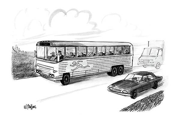 Greyhound Bus on a Sunny Day Wall Art