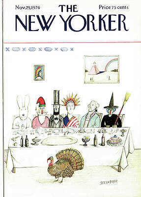 The New Yorker Thanksgiving Cover 1976 Wall Art