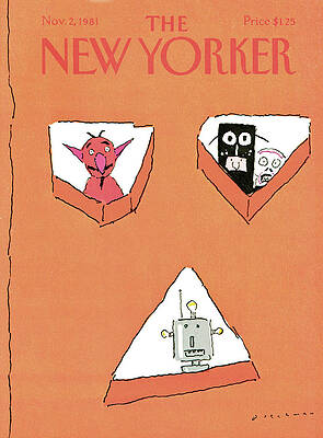 Halloween Wall Art featuring the painting New Yorker November 2nd, 1981 by RO Blechman