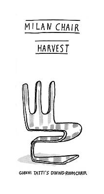 Fork Wall Art featuring the drawing New Yorker November 30th, 1992 by Michael Crawford