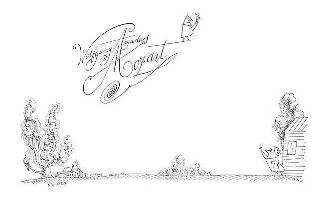 Sky Drawing - New Yorker November 3rd, 1962 by Saul Steinberg