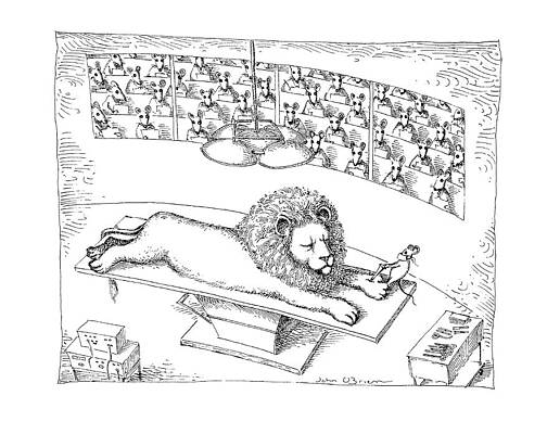 Paw Wall Art featuring the drawing New Yorker November 4th, 1991 by John O'Brien