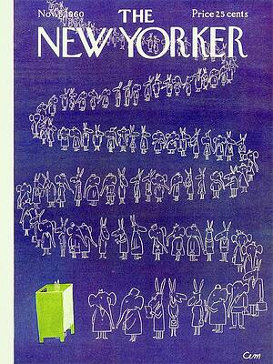 New Yorker Voting Line Illustration Painting