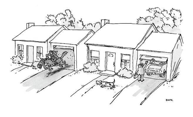 Anniversary Wall Art featuring the drawing New Yorker November 5th, 1979 by George Booth