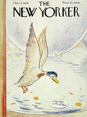 Flying Painting - New Yorker November 9 1940 by Garrett Price