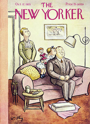 Family Painting - New Yorker October 12 1935 by William Steig