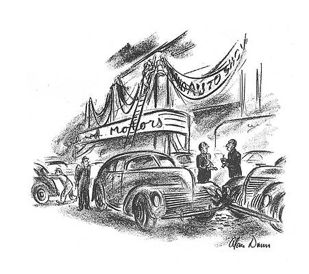 Display Wall Art featuring the drawing New Yorker October 12th, 1940 by Alan Dunn