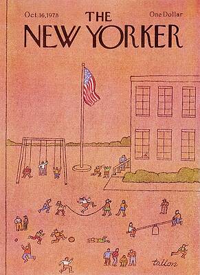 Children Playing in Schoolyard Wall Art